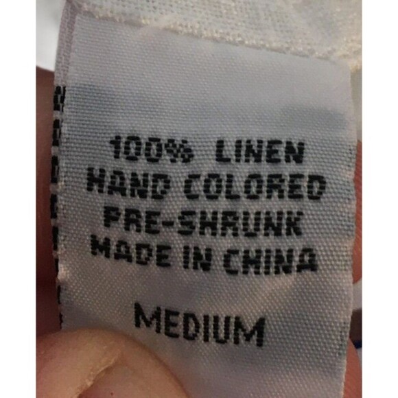 Russ Berens Skirt Women's Size Medium White 100% Linen Stretch Waist Lace Trim - Picture 6 of 7